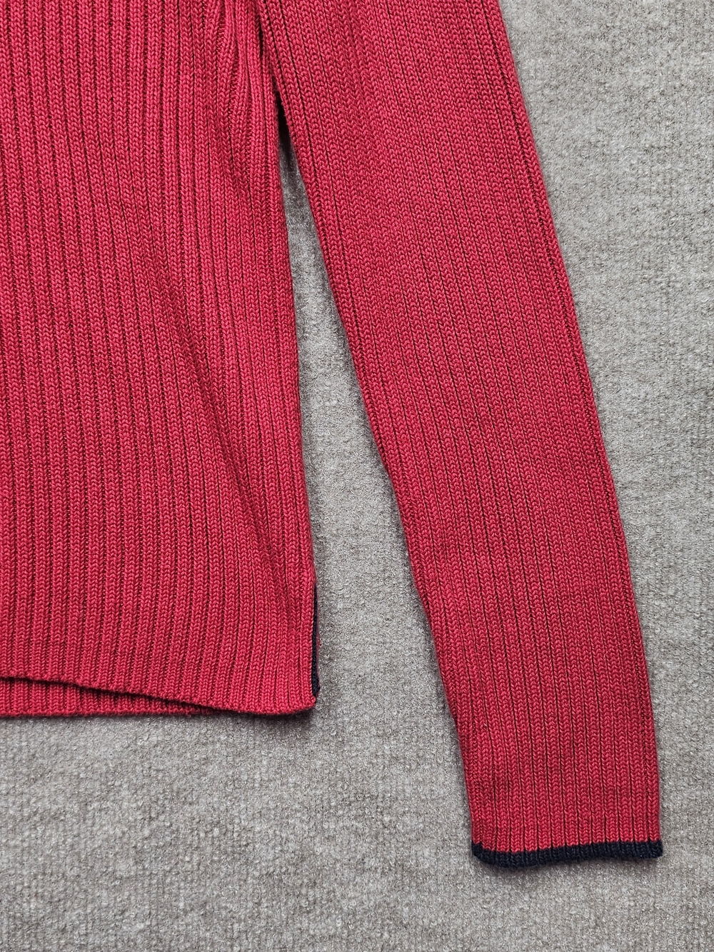 Y2K Polo Jeans Co Ralph Lauren XL Red American Flag Cotton Ribbed Sweater - Picture 8 of 13
